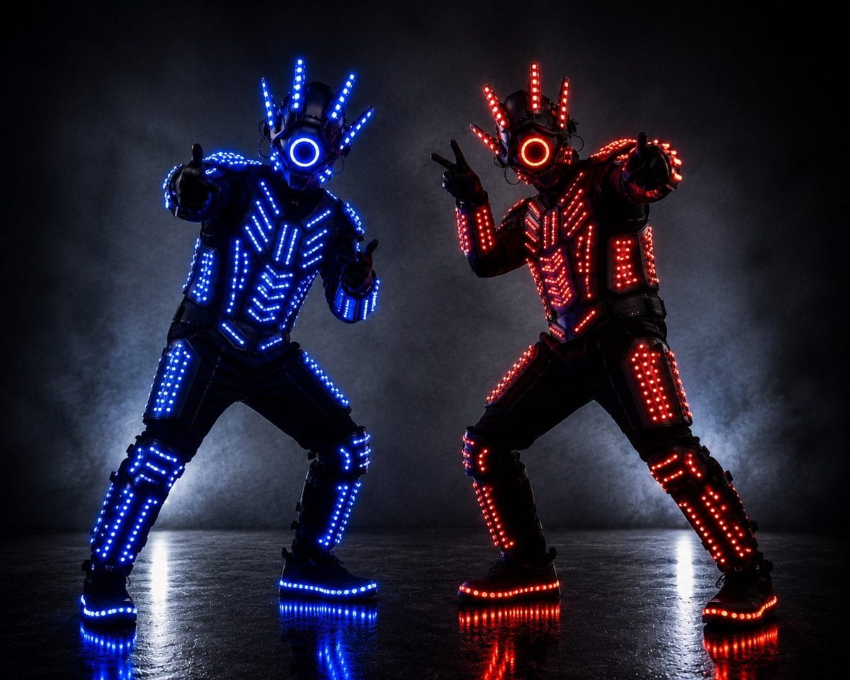 Duo Robots LED colores personalizados